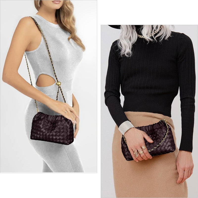 Joryin Woven Women's Crossbody Bag & Evening Purse, Trendy Dumpling Clutch & Hobo Cloud Shoulder Bag Trendy Dumpling Clutch - Image 3